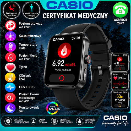 Inteligentny zegarek PulseMax™ – pomiar tętna, monitorowanie zdrowia i funkcje telefonu