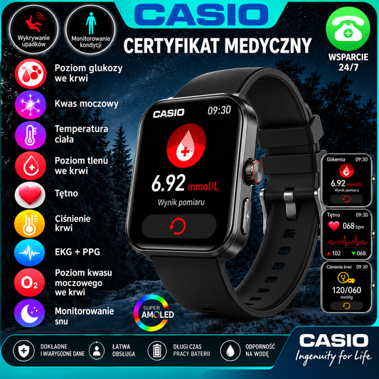 Inteligentny zegarek PulseMax™ – pomiar tętna, monitorowanie zdrowia i funkcje telefonu